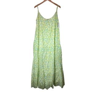 Olivia James Floral Maxi Tiered Dress Large Tuckernuck 100% Cotton Spring Lined